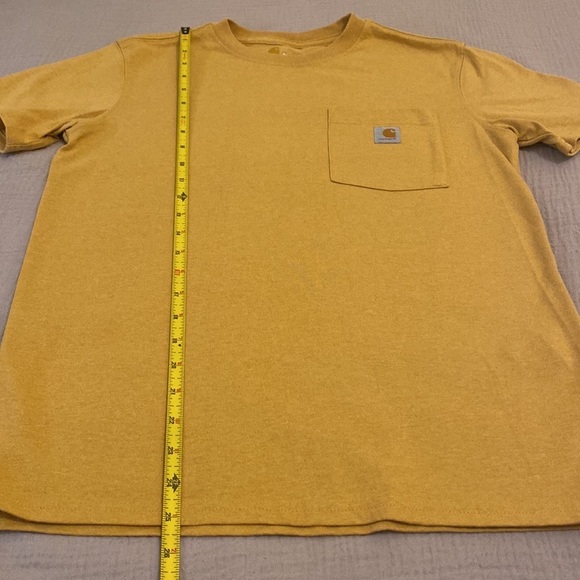 CARHARTT original fit cotton blend yellow tee . Size S - Picture 7 of 8